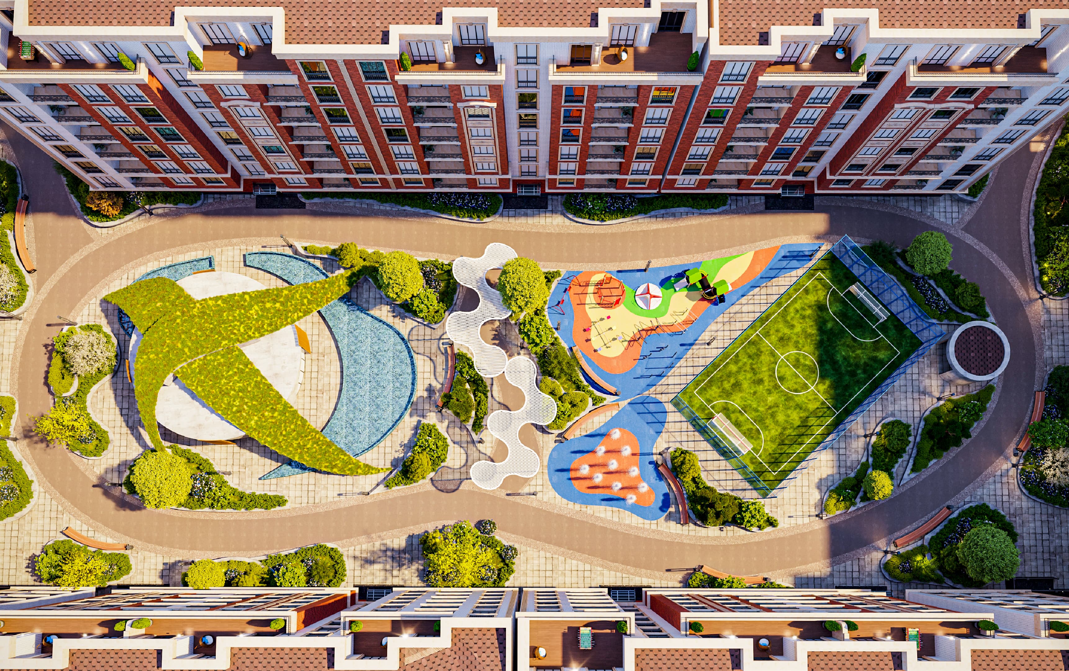 Дворовая территория Avenue Plaza с высоты